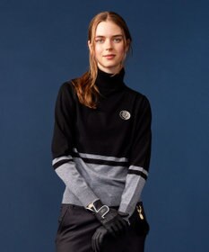23区GOLF 【WOMEN】【ウォッシャブル 】バイカラー ニットソー
