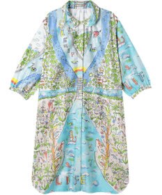 tsumori chisato SLEEP ツモリチサト ワンピース 綿100%(本体) サテン 8分袖 長袖 ロング丈 レディース UNX207/ワコール