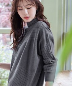 Tiaclasse 【新色追加・洗える】ランダムリブ編みドルマンニットチュニック