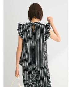 Green Parks ・ＥＬＥＮＣＡＲＥ　ＤＵＥ　ストライプフリルブラウス