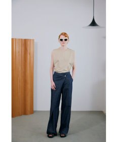 NAVE 【ReNave・セットアップ可/洗える】マーセライズデニム ラップワイドパンツ