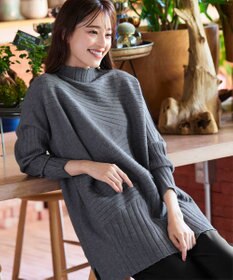 Tiaclasse 【新色追加・洗える】ランダムリブ編みドルマンニットチュニック