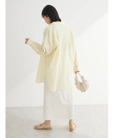 Green Parks 綿麻混タブ付オーバーサイズシャツチュニック