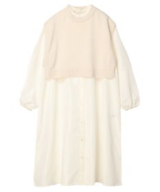 Green Parks ＳＥＴ２点　ニットベスト＋シャツワンピース