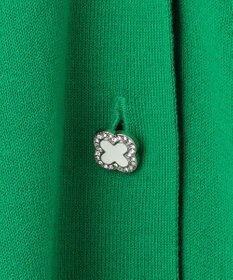 組曲 【ビジューボタン・アンサンブル対応】ハイゲージ ロングVネックカーディガン