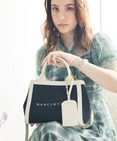 style code 【MERCURYDUO/マーキュリーデュオ】カードケース付 軽量キャンバスロゴ 2WAYトートバッグ