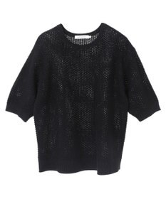 AMERICAN HOLIC 透かし編み半袖ニットプルオーバー