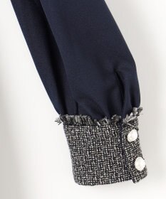 Feroux 【洗える】ツイードコンビミディ ワンピース