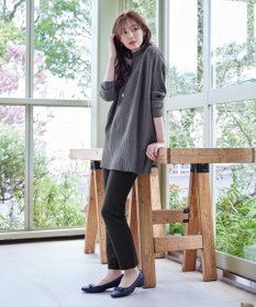 Tiaclasse 【新色追加・洗える】ランダムリブ編みドルマンニットチュニック