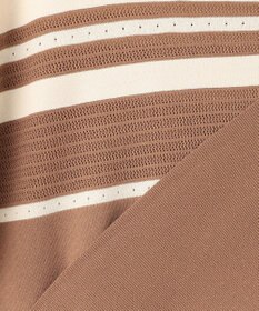 自由区 【洗える】クレープストレッチブロッキングボーダー ニット