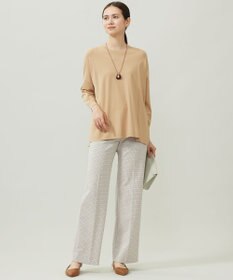 自由区 L 【WEB限定カラーあり】レーヨンストレッチ ニットT