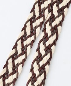 JOSEPH ABBOUD 【イタリア素材/日本製】レザーミックスブレイド ベルト