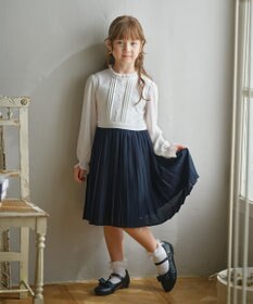 組曲 KIDS 【110-140㎝】グレンチェックジャケット＆プリーツワンピース セット