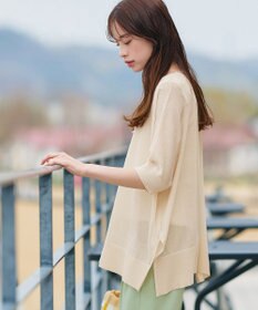 Tiaclasse 【洗える】サラサラUVシアーニットドルマントップス