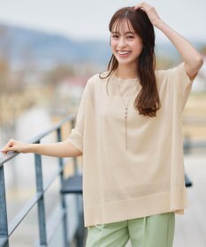 Tiaclasse 【洗える】サラサラUVシアーニットドルマントップス