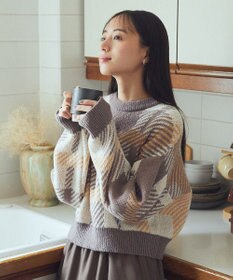 earth music&ecology チェックニットプルオーバー