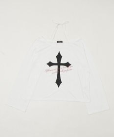 WEGO オフショルダークロスロゴトップ