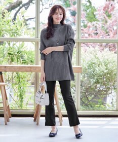 Tiaclasse 【新色追加・洗える】ランダムリブ編みドルマンニットチュニック