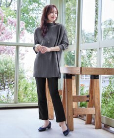 Tiaclasse 【新色追加・洗える】ランダムリブ編みドルマンニットチュニック