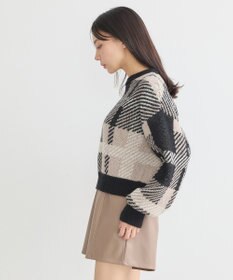 earth music&ecology チェックニットプルオーバー