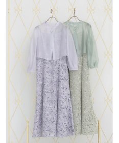 earth music&ecology ＳＥＴ２点　シアーブラウス＋レースキャミワンピース