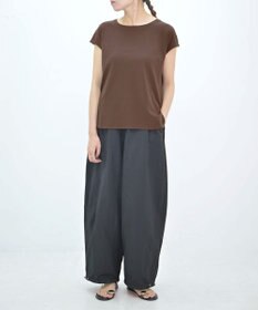 TOQUE 25SS新作〈大草直子さんアドバイザー〉スーピマコットンスムースフレンチノースリーブトップス