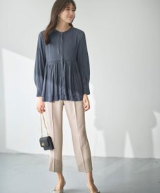 ANY SIS S 【洗える】かさねシャーリング ブラウス