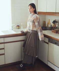 earth music&ecology チェックニットプルオーバー