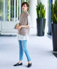 Tiaclasse 【洗える】フレアシャツチュニックブラウス