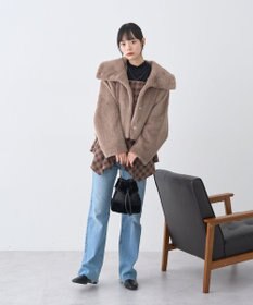 earth music&ecology ファーショートブルゾン