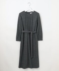 J.PRESS LADIES L 【セットアップ対応】ウールスムース タックディテール ワンピース