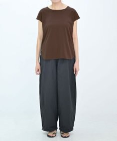 TOQUE 25SS新作〈大草直子さんアドバイザー〉スーピマコットンスムースフレンチノースリーブトップス