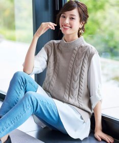 Tiaclasse 【洗える】フレアシャツチュニックブラウス