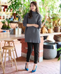 Tiaclasse 【新色追加・洗える】ランダムリブ編みドルマンニットチュニック