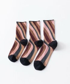 TRICOTE TWIST STRIPE LINK SOCKS／歪みストライプリンクソックス