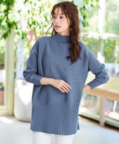 Tiaclasse 【新色追加・洗える】ランダムリブ編みドルマンニットチュニック