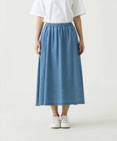 caqu gather skirt ゆったりシルエットデニムスカート