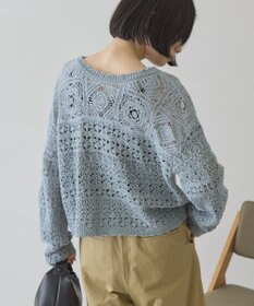 AMERICAN HOLIC 【前後2WAY】レース透かし編みニットカーディガン