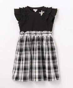 ANY KIDS チェック ドッキングワンピース