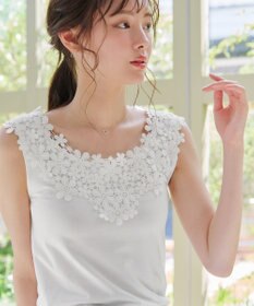 Tiaclasse 【洗える】レースタンクトップ