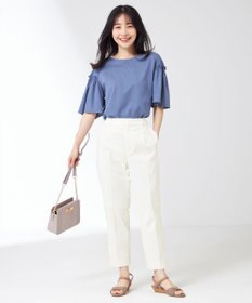 ANY SIS シルケットストライプ フレアスリーブ カットソー