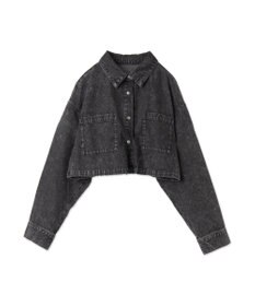 WEGO ヴィンテージウォッシュデニムショートシャツ