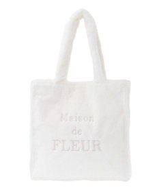Maison de FLEUR ファーブランドロゴ刺繍スクエアトートバッグ