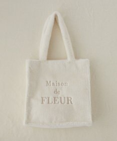 Maison de FLEUR ファーブランドロゴ刺繍スクエアトートバッグ
