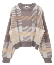 earth music&ecology チェックニットプルオーバー