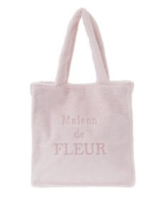 Maison de FLEUR ファーブランドロゴ刺繍スクエアトートバッグ