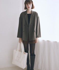 Maison de FLEUR ファーブランドロゴ刺繍スクエアトートバッグ