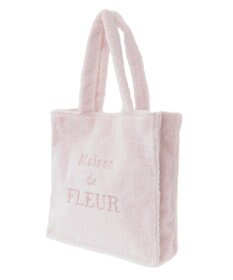 Maison de FLEUR ファーブランドロゴ刺繍スクエアトートバッグ