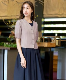 Tiaclasse 【洗える】ビジューボタン半袖ジャレロ