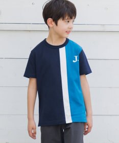 J.PRESS KIDS 【140-170cm】50/2 トリコストライプ 切替Tシャツ